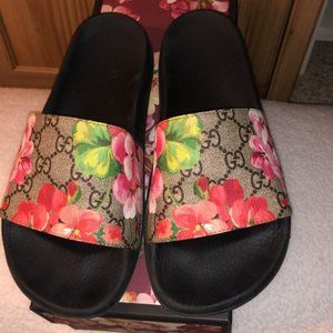 Bloom slides Women's flower brown sandals EU40 /US 9